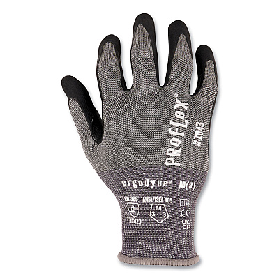 ergodyne ProFlex 7043 ANSI A4 Nitrile Coated CR Gloves, Gray, Medium, 12 Pairs (EGO10513)