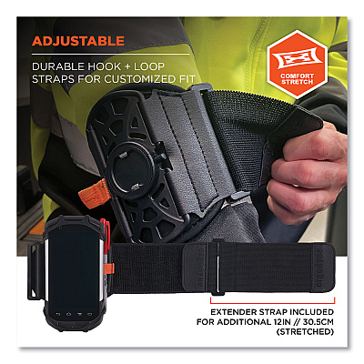 ergodyne Squids 5545 Arm and Wrist Scanner Mount, Small, 7 x 8.5 x 1.5, Elastic, Black (EGO19143)