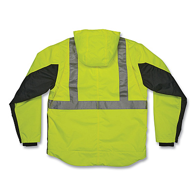 ergodyne GloWear 8275 Class 2 Heavy-Duty Hi-Vis Workwear Sherpa Lined Jacket, 2X-Large, Lime (EGO23976)