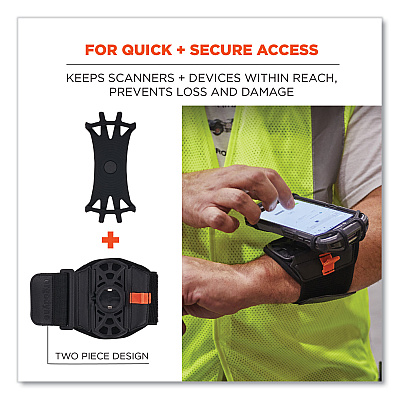 ergodyne Squids 5545 Arm and Wrist Scanner Mount, Medium, 7 x 8.5 x 1.5, Elastic, Black (EGO19144)