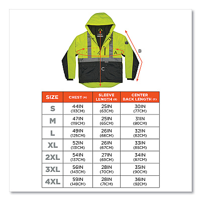 ergodyne GloWear 8275 Class 2 Heavy-Duty Hi-Vis Workwear Sherpa Jacket, 4X-Large, Lime (EGO23978)