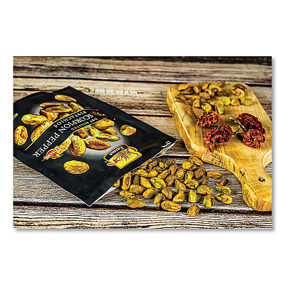 Setton Farms Scorpion Pepper Pistachios, 2.5 oz Bag, 8/Carton (SEF5901)