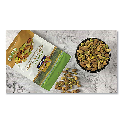 Setton Farms Pistachio Nut Blend, Pistachio, Almonds, Cashews, 4 oz Bag, 10/Carton (SEF5234)