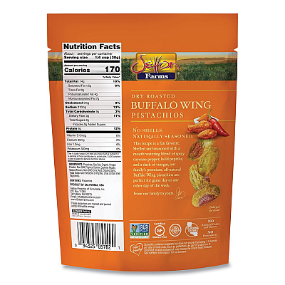 Setton Farms Buffalo Pistachios, Buffalo Wing, 2.5 oz Bag, 8/Carton (SEF6002)