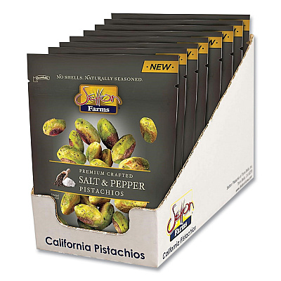 Setton Farms Salt and Pepper Pistachios, 2.5 oz Bag, 8/Carton (SEF6003)
