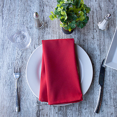 Mariposa Poly Spun Napkin 20x20 Red, Pack Of 25 (PNP-NAP-R-25)