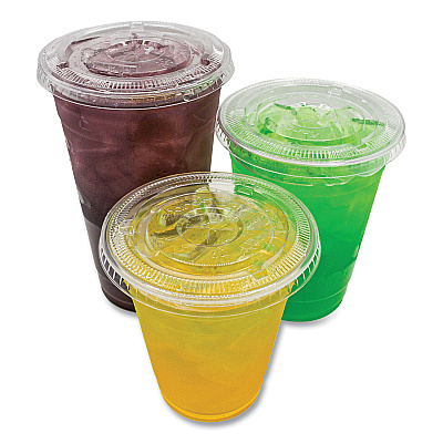 Karat PET Lids, Fits 8 oz to 10 oz Cold Cups, X Straw Hole, Clear, 1,000/Carton (KRTCKC78TS)