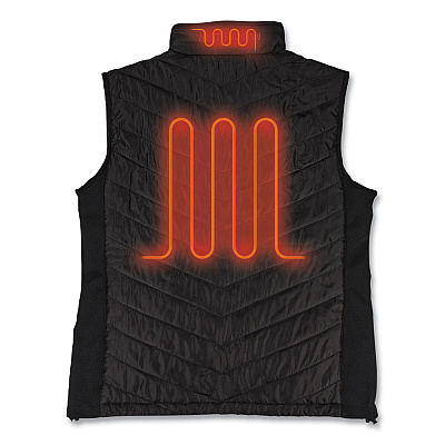 ergodyne N-Ferno 6495 Rechargeable Heated Vest with Battery Power Bank, Fleece/Polyester, 3X-Large, Black (EGO41706)