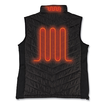 ergodyne N-Ferno 6495 Rechargeable Heated Vest with Batter Power Bank, Fleece/Polyester, Small, Black (EGO41701)