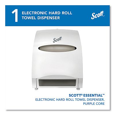 Scott Essential Electronic Hard Roll Towel Dispenser, 12.7 x 9.57 x 15.76, White (KCC48858)