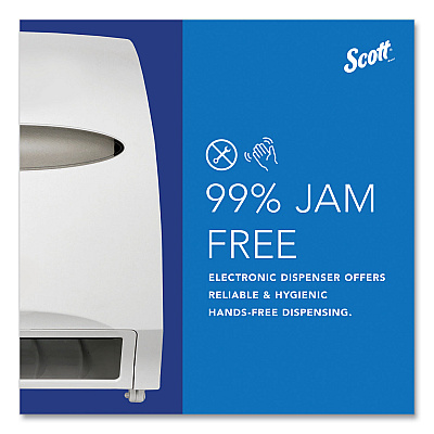 Scott Essential Electronic Hard Roll Towel Dispenser, 12.7 x 9.57 x 15.76, White (KCC48858)