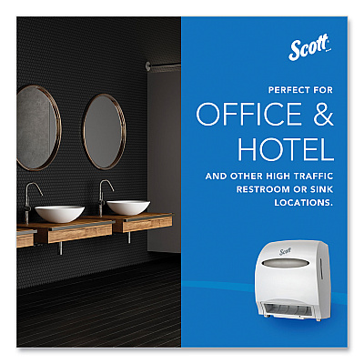 Scott Essential Electronic Hard Roll Towel Dispenser, 12.7 x 9.57 x 15.76, White (KCC48858)