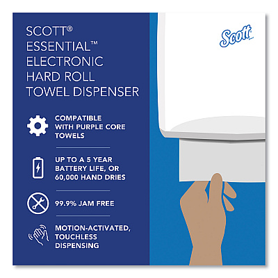 Scott Essential Electronic Hard Roll Towel Dispenser, 12.7 x 9.57 x 15.76, Black (KCC48860)
