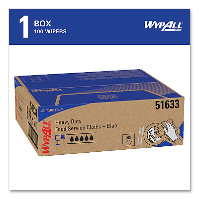 WypAll Heavy-Duty Foodservice Cloths, 12.5 x 23.5, Blue, 100/Carton (KCC51633)