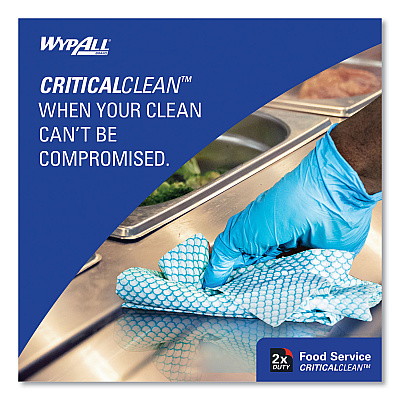 WypAll Heavy-Duty Foodservice Cloths, 12.5 x 23.5, Blue, 100/Carton (KCC51633)
