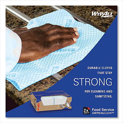 WypAll Heavy-Duty Foodservice Cloths, 12.5 x 23.5, Blue, 100/Carton (KCC51633)