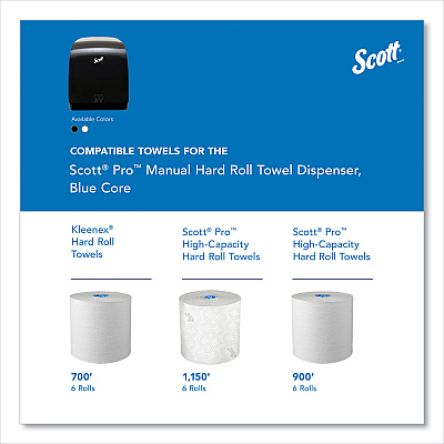 Scott Pro Mod Manual Hard Roll Towel Dispenser, 12.66 x 9.18 x 16.44, Smoke (KCC34346)