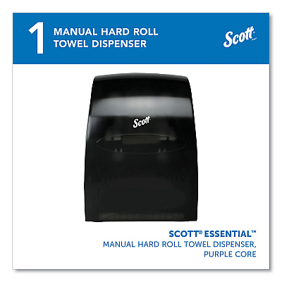 Scott Essential Manual Hard Roll Towel Dispenser, 13.06 x 11 x 16.94, Black (KCC46253)