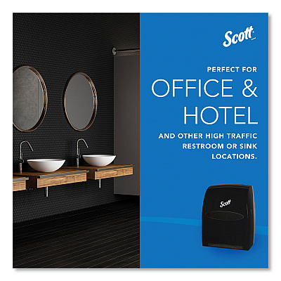 Scott Essential Manual Hard Roll Towel Dispenser, 13.06 x 11 x 16.94, Black (KCC46253)