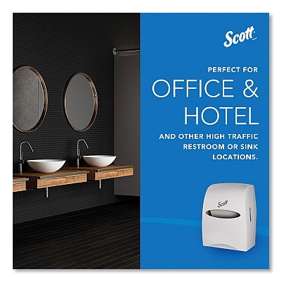 Scott Essential Manual Hard Roll Towel Dispenser, 13.06 x 11 x 16.94, White (KCC46254)