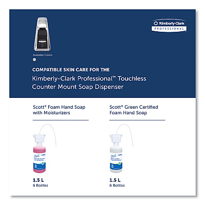 Kimberly-Clark Touchless Counter Mount Skin Care Dispenser, 1.5 L, 2.12 x 4.25 x 5.56, Chrome (KCC47604)