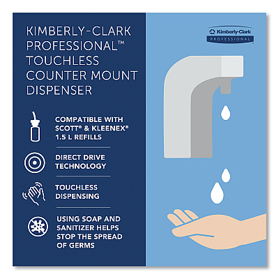 Kimberly-Clark Touchless Counter Mount Skin Care Dispenser, 1.5 L, 2.12 x 4.25 x 5.56, Chrome (KCC47604)