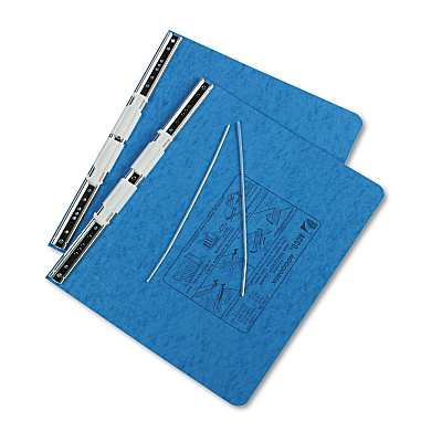 ACCO PRESSTEX Covers with Storage Hooks, 2 Posts, 6" Capacity, 12 x 8.5, Light Blue (ACC54132)