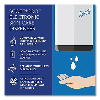 Scott Electronic Skin Care Dispenser, 1,200 mL, 7.3 x 4 x 11.7, White (KCC32499)