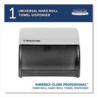Kimberly-Clark Omni Roll Towel Dispenser, 10.5 x 10 x 10, Smoke/Gray (KCC09746)
