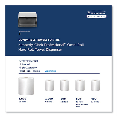 Kimberly-Clark Omni Roll Towel Dispenser, 10.5 x 10 x 10, Smoke/Gray (KCC09746)