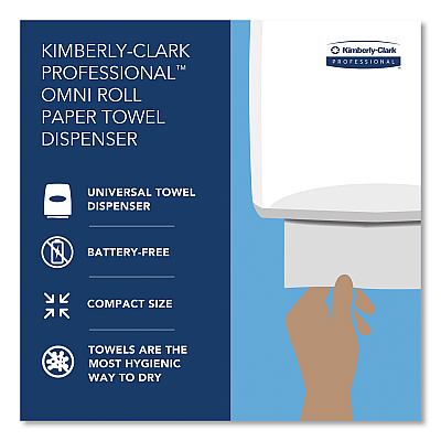 Kimberly-Clark Omni Roll Towel Dispenser, 10.5 x 10 x 10, Smoke/Gray (KCC09746)