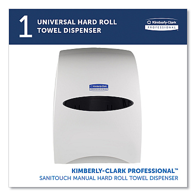 Kimberly-Clark Sanitouch Hard Roll Towel Dispenser, 12.63 x 10.2 x 16.13, White (KCC09991)