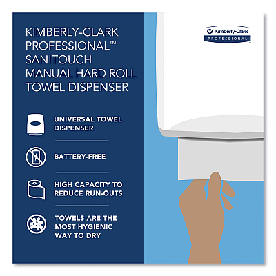 Kimberly-Clark Sanitouch Hard Roll Towel Dispenser, 12.63 x 10.2 x 16.13, White (KCC09991)