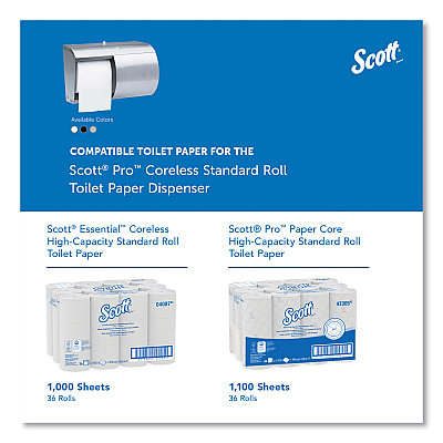 Scott Pro Coreless SRB Tissue Dispenser, 10.13 x 6.4 x 7, Stainless Steel (KCC09606)