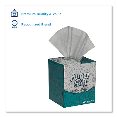 Georgia Pacific Professional Premium Facial Tissue, 2-Ply, White, Cube Box, 96 Sheets/Box (GPC46580BX)