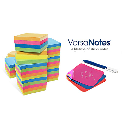 Boogie Board VersaNotes Starter Pack Reusable Notes, 4 x 6, Three Assorted Color Notes Plus Pen (IMVVN20M60001)
