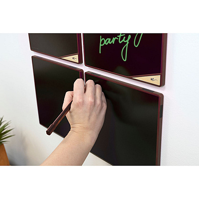 Boogie Board VersaTiles Memo Board, with Stylus, 8.25 x 8.25, Black LCD Surface, Red Plastic Frame (IMVVT0360001)