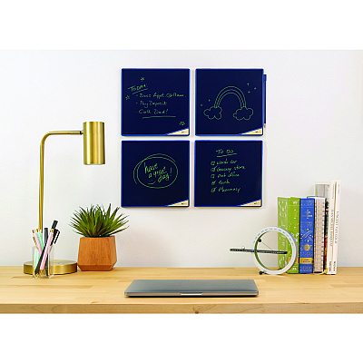 Boogie Board VersaTiles Memo Board, with Stylus, 8.25 x 8.25, Black LCD Surface, Blue Plastic Frame (IMVVT0260001)
