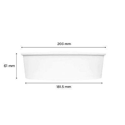 Karat Food Bucket, 48 oz, 7.99" Dia x 2.4"h, White, Paper, 270/Carton (KRTFPPSB48)