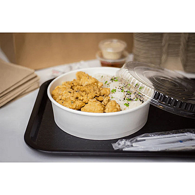 Karat Plastic Lid for Food Bucket, Clear, Plastic, 270/Carton (KRTFPPSBL203OPS)