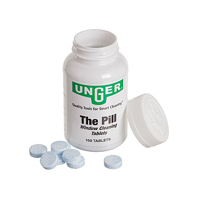 Unger Pill Window Cleaning Tablets, 100/Bottle, 12/Carton (UNGPLBTL)
