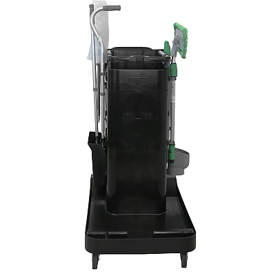 Unger ZoneCleanRx Janitorial Carts, Plastic, 3 Shelves, 23.5 x 25 x 25, Black (UNGCRTZN)