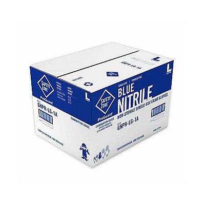 Safety Zone Nitrile Powder Free 3 Mil Exam Gloves Blue Lrg, Case Of 1000 (GNPR-LG-1A)