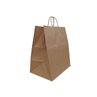 Solupac Take Out Twist Handle Bag, Natural Twisted-Paper Handles, 12" x 9" x 15.75", Natural, 200/Carton (TDPTKNTAOUDE)