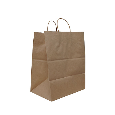 Solupac Emporium Twist Handle Bag, Natural Twisted-Paper Handles, 14" x 9.84" x 15.5", Natural, 200/Carton (TDPTKNEMSHDE)