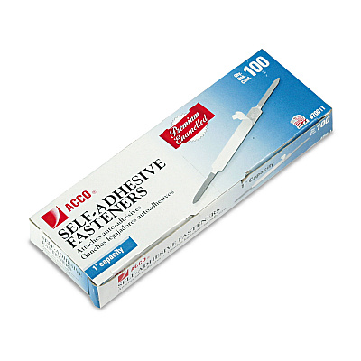 ACCO Premium Self-Adhesive Two-Prong Paper Fastener Bases, 1" Capacity, 2.75" Center to Center, Silver, 100/Box (ACC70011)
