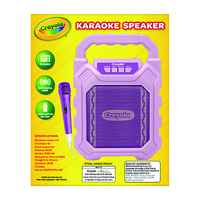 Crayola Karaoke Speaker, Bluetooth, Purple (MIGCBX210PM)