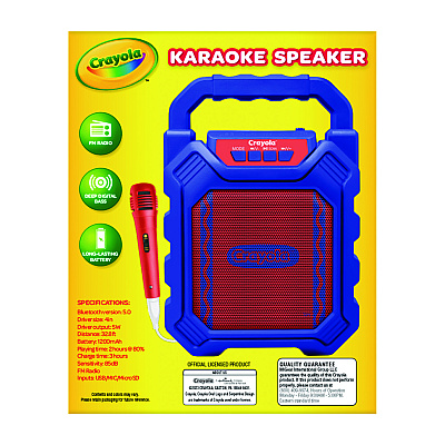 Crayola Karaoke Speaker, Bluetooth, Blue/Red (MIGCBX210BM)