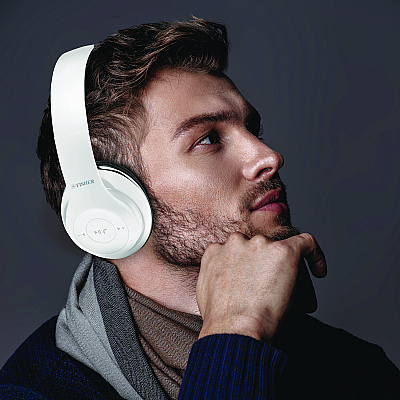 Fisher Peak Wireless Headphones, White (MIGFBHP382W)