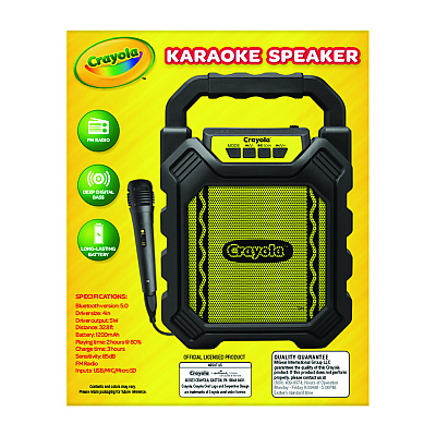 Crayola Karaoke Speaker, Bluetooth, Black/Yellow (MIGCBX210KM)